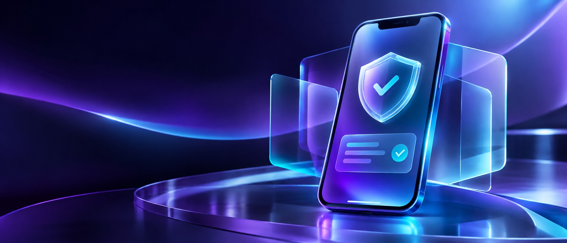 Phone showing a verification screen with a shield icon